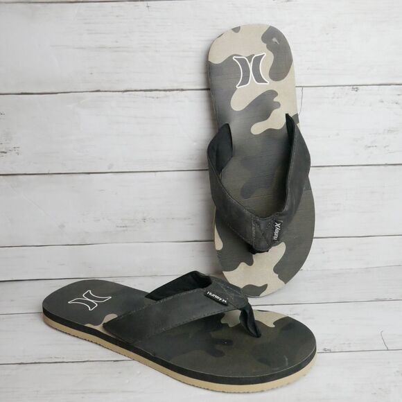 Hurley Men's Size 10 Camouflaged Flip Flops Sandal - Picture 1 of 7
